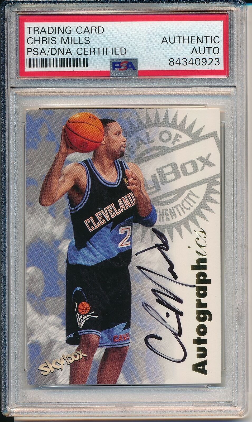 Chris Mills Cavaliers Signed/Autographed 1997 Skybox Card PSA/DNA 163606