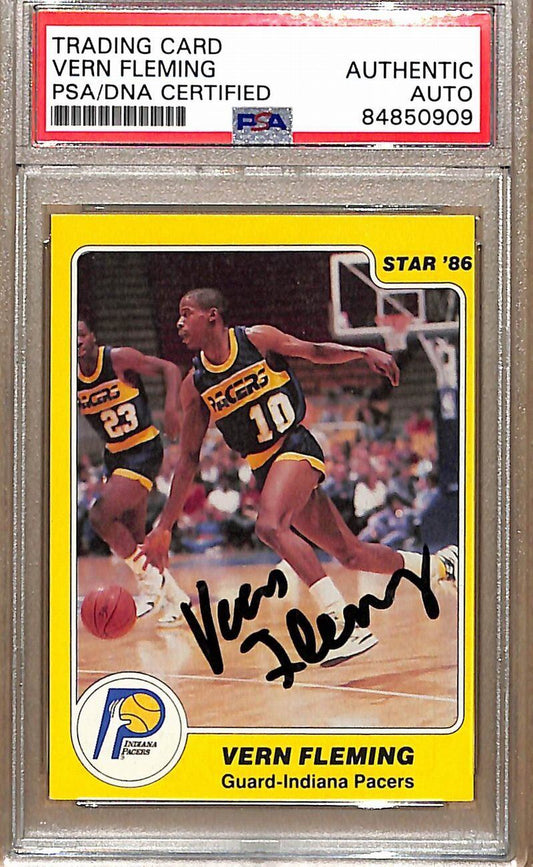 1985-86 Star Company #83 Vern Flemming Pacers Signed/Auto Card PSA/DNA 178829