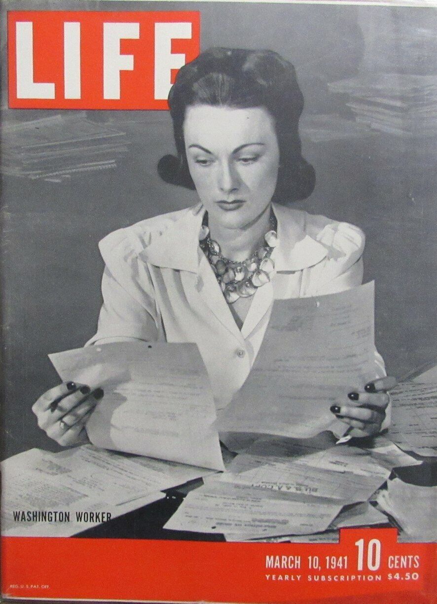 Vintage LIFE Magazine March 10, 1941 - Washington Worker 164746