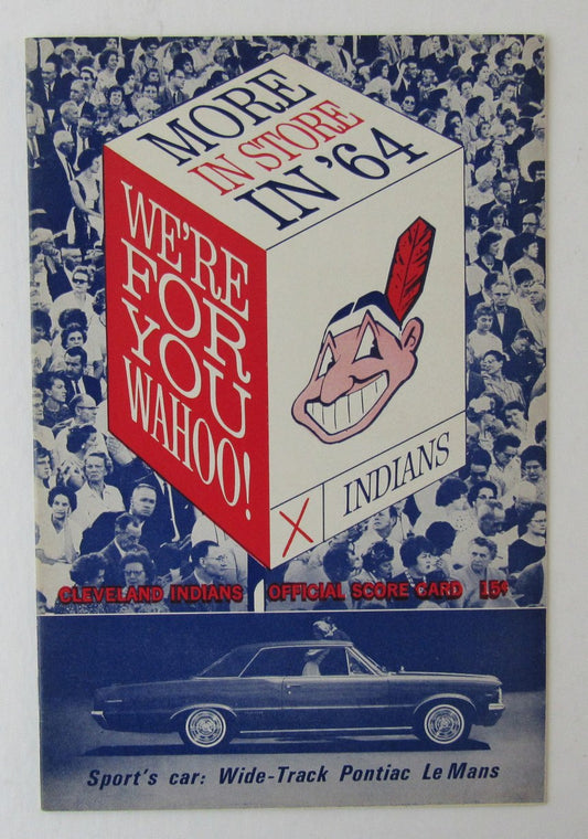 1964 Cleveland Indians vs. Kansas City Athletics Unscored Program 181364