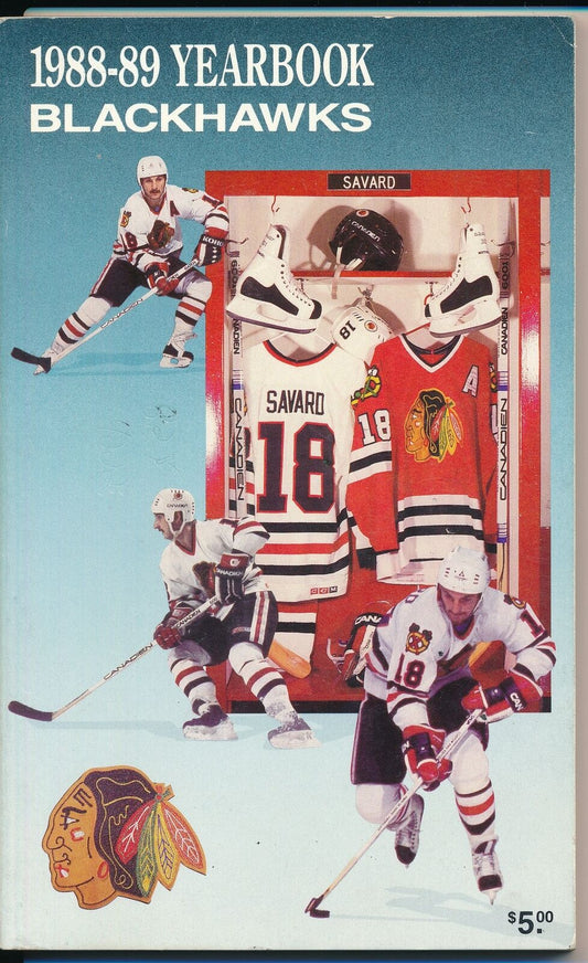 Chicago Blackhawks 1988-89 Yearbook Denis Savard on Cover 181077