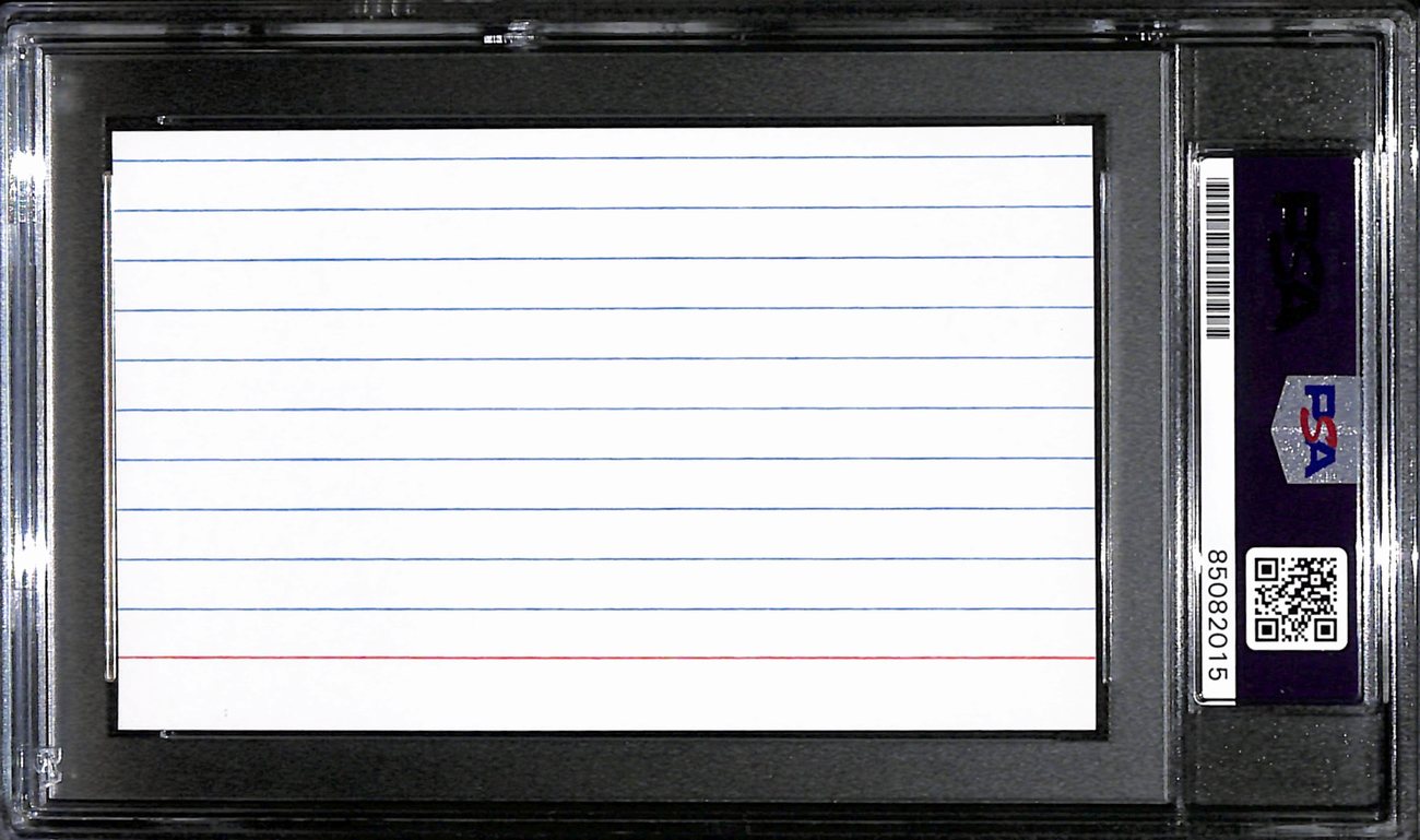 Bob Sheppard Autographed 3x5 Cut Index Card PA Announcer Yankees PSA/DNA 184804
