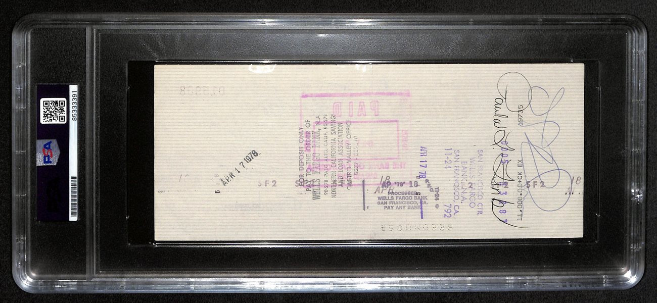 Al Davis HOF Signed/Autographed 8.5x3.5 Bank Check Raiders PSA/DNA 193232