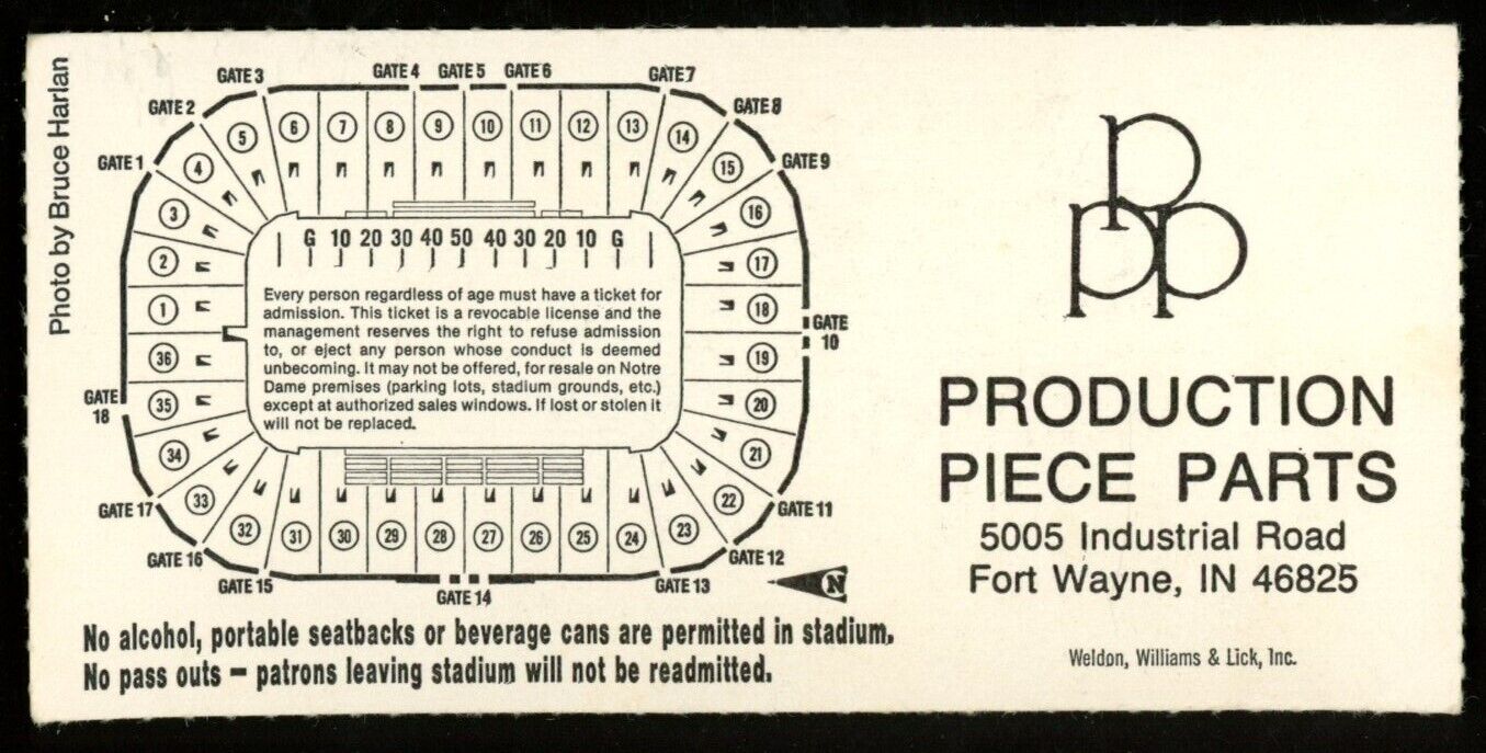 October 13, 1990 Notre Dame vs. Air Force College Football Game Ticket Stub