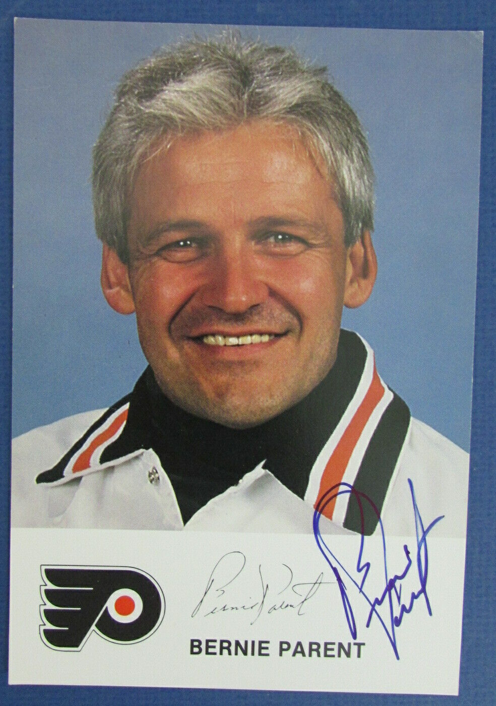 Bernie Parent Flyers Autographed/Signed 4x6 Team Postcard 125363