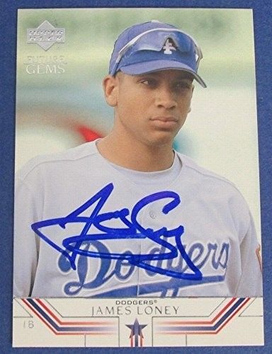 James Loney Dodgers Signed 2002 Upper Deck Future Gems Baseball Card #140