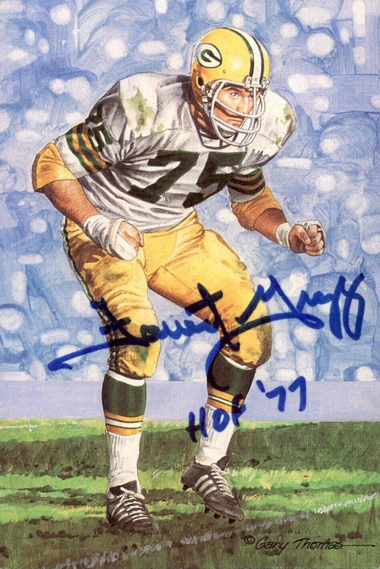 Forrest Gregg HOF Autographed/Inscribed Goal Line Art GLAC Postcard Packers JSA