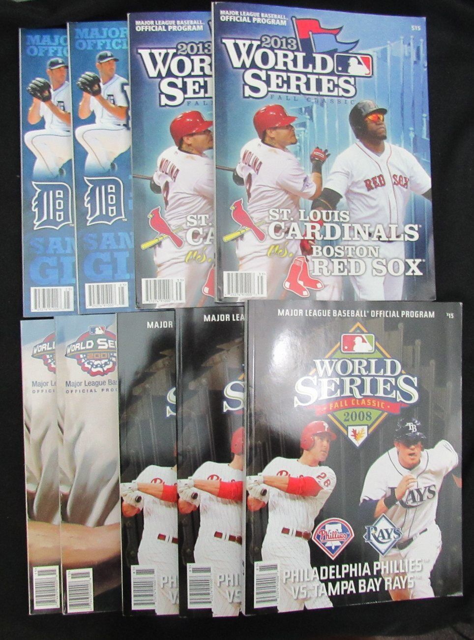 Lot of 9 Philadelphia Phillies vs. Tampa Bay Rays World Series Official Program