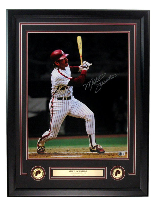 Mike Schmidt HOF Signed/Autographed 16x20 Photo Phillies Framed Beckett 193094