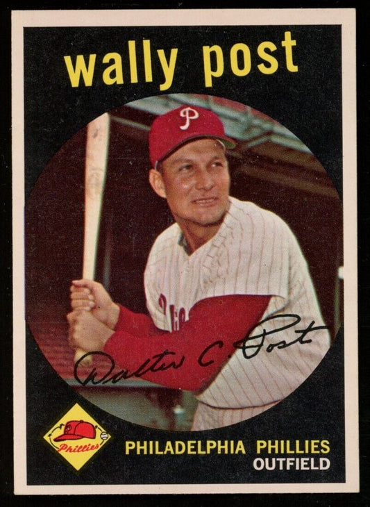 1959 Topps Baseball Wally Post #398 Philadelphia Phillies