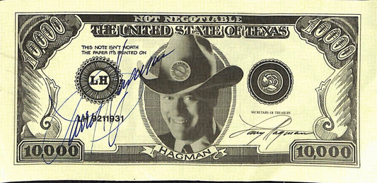 Larry Hagman "Dallas" Signed/Auto Play Money $10,000 Bill 189467