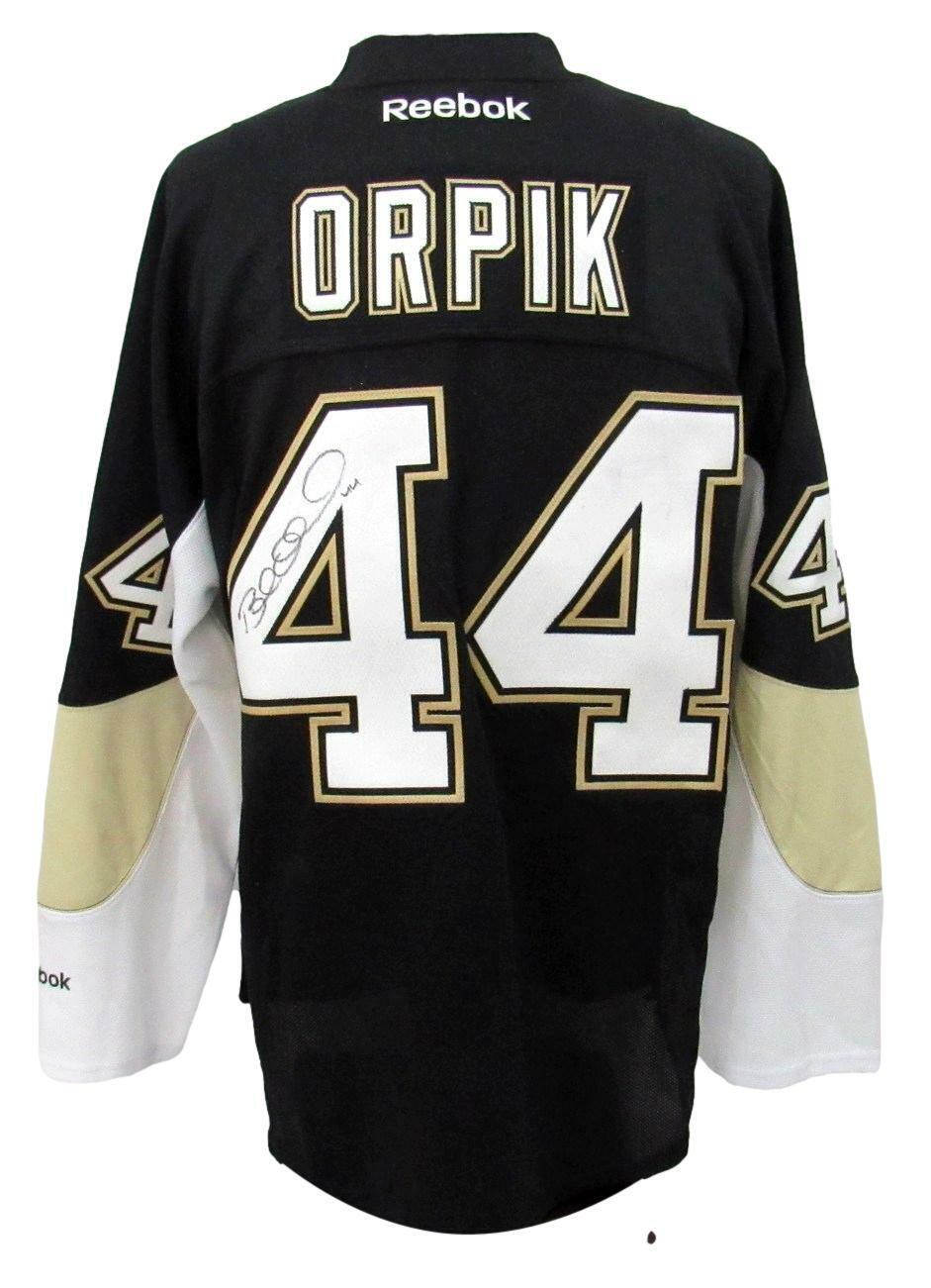 Brooks Orpik Signed Penguins Reebok Authentic TEAM Jersey Penguins Letter 163113