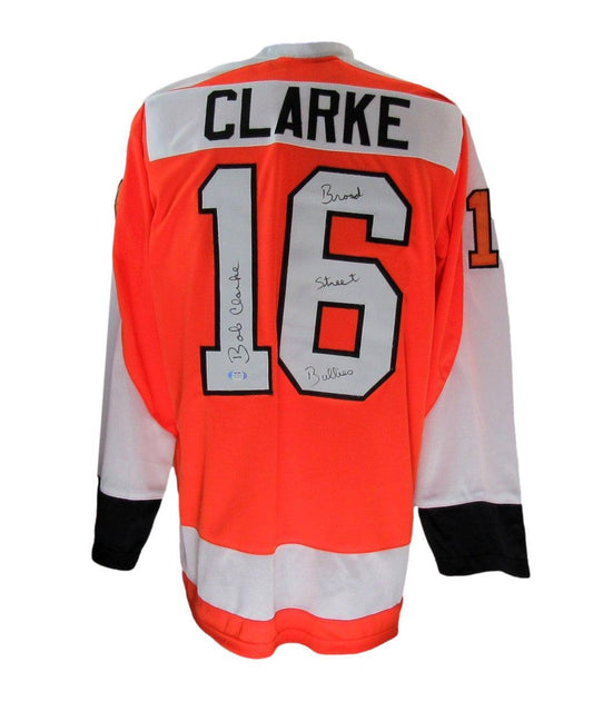 Bobby Clarke HOF Autographed/Inscribed Custom Hockey Jersey Flyers PSA/DNA