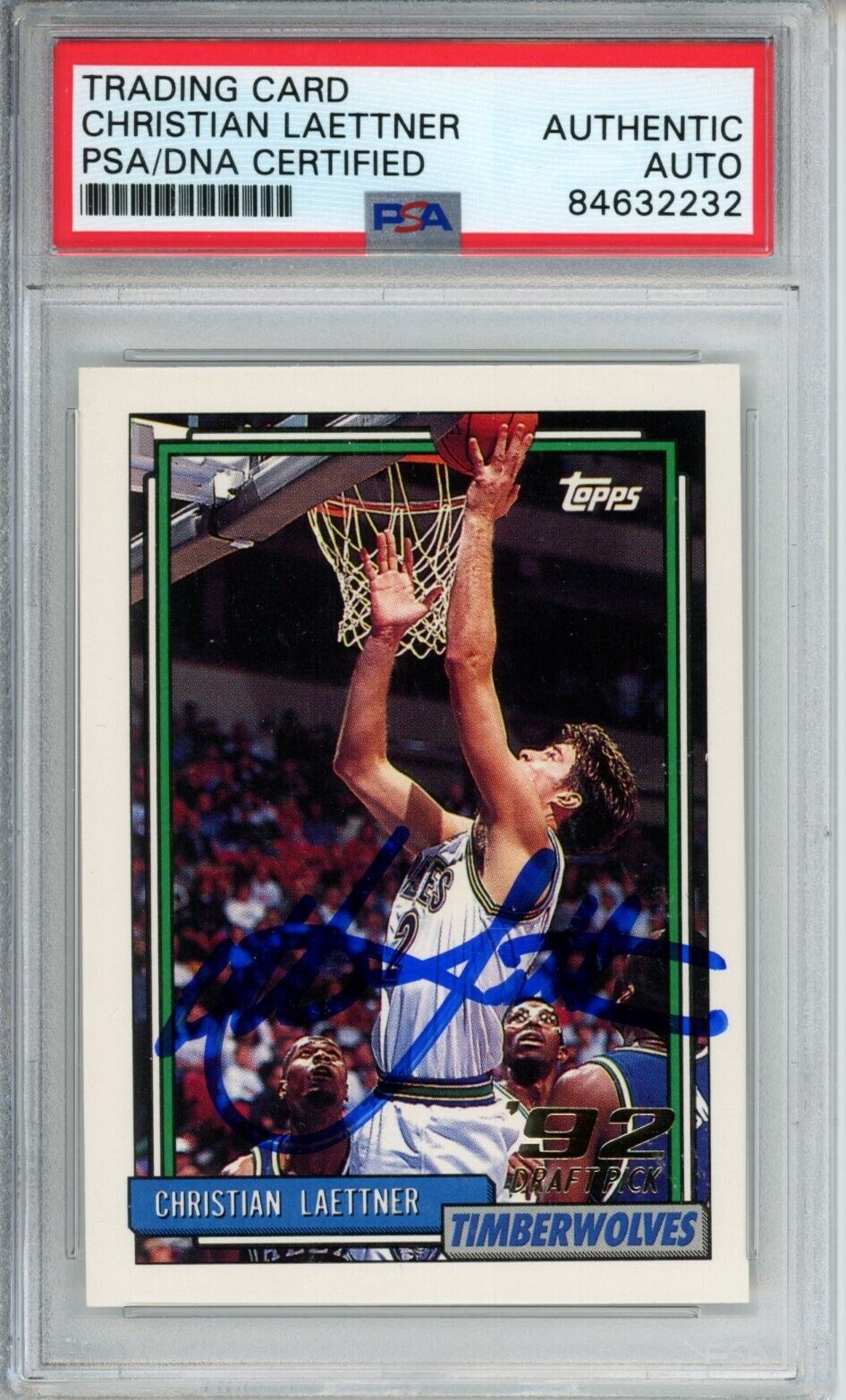 1992-93 TOPPS Rookie #334 Christian Laettner Timberwolves PSA/DNA