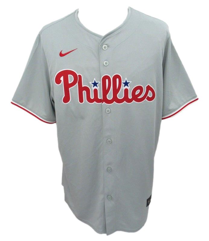 Chase Utley Signed Gray Nike Baseball Jersey Phillies Size XL Fanatics 188056