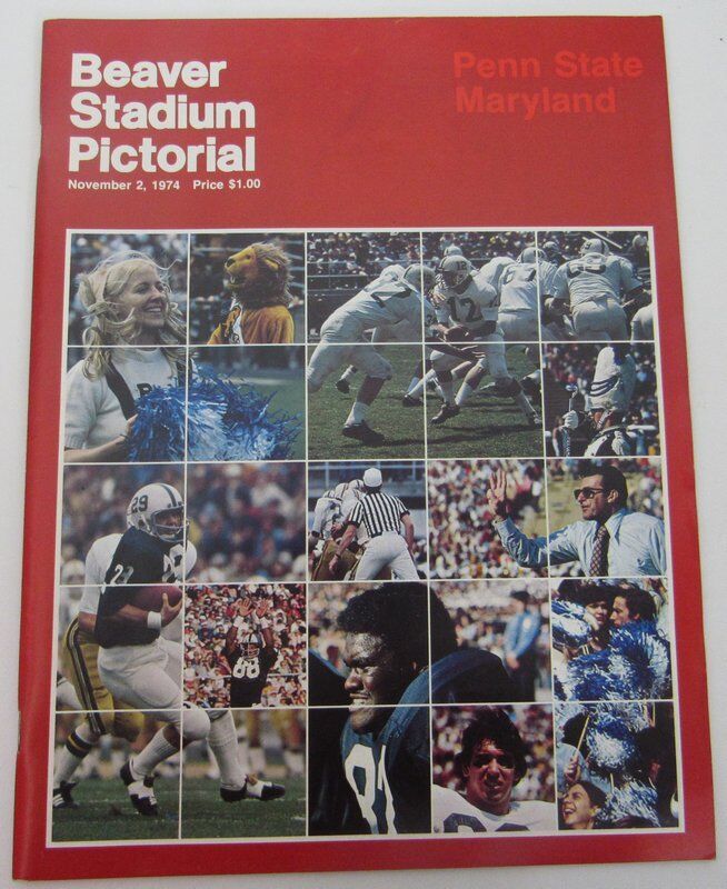 1974 Penn State Nittany Lions vs. Maryland Football Program 138437