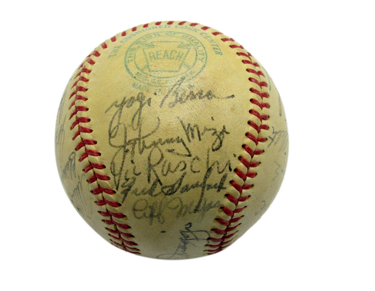 1949 Yankees OAL Team Signed Baseball (24) WS Champ HOFer Berra/Mize/Rizzuto JSA