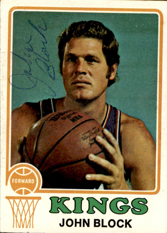 John Block Autographed 1973-74 TOPPS Basketball Card #169 Kings 182930