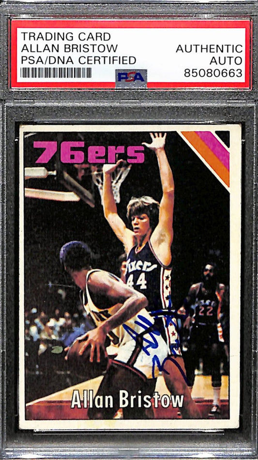 Allan Bristow Autographed 1975-76 Topps Card #74 76ers PSA/DNA 184830