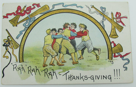 Vintage Postcard postmarked 1910? with"Rah Rah Rah - Thanksgiving" 140072