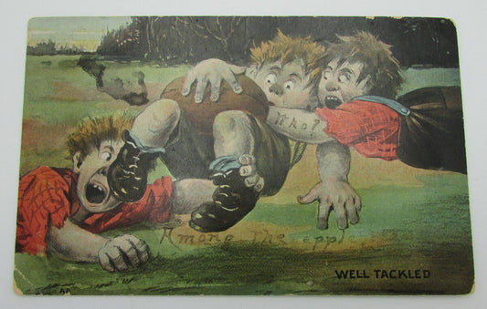 Vintage Postcard Football Players "Well Tackled" 140003