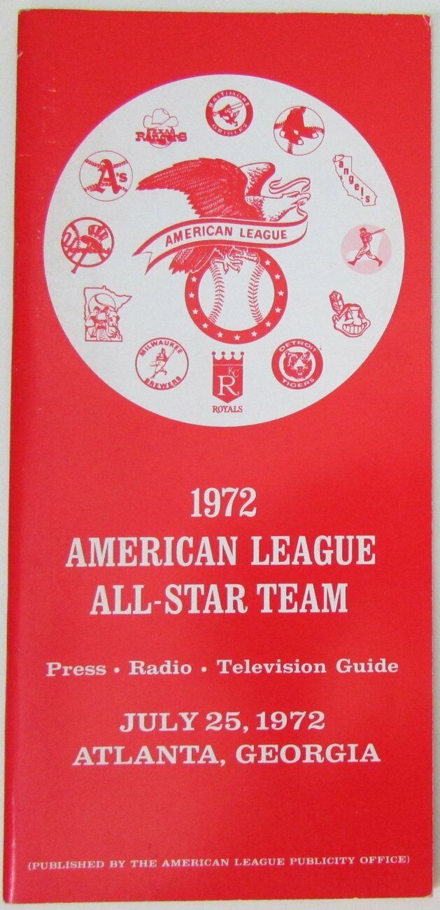 1972 American AL All Star Team Media/Press Guide 155232