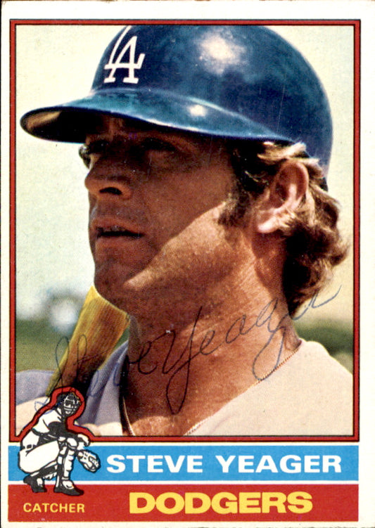 Steve Yeager Autographed 1976 TOPPS Card #515 Los Angeles Dodgers 183459