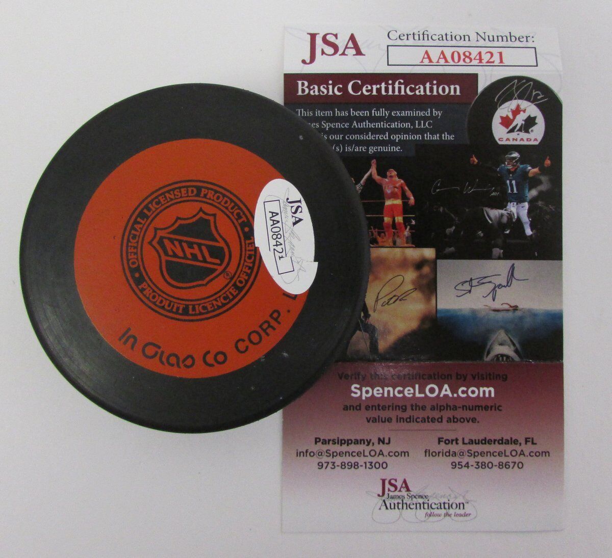 Orest Kindrachuk Flyers Autographed/Signed Flyers Logo Puck JSA 138842