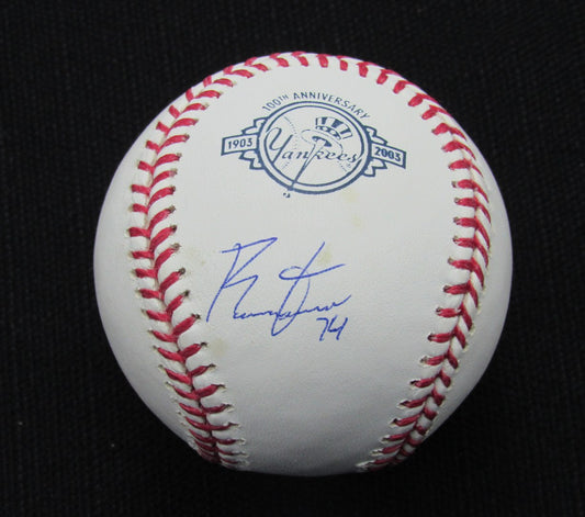 Ronald Torreyes Signed/Auto Yankees 100th OML Baseball MAB Inscr 187117