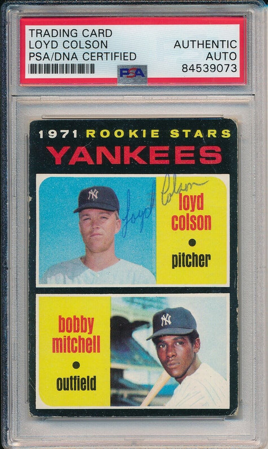 Loyd Colson Yankees Signed/Autographed 1971 TOPPS Card #111 PSA/DNA 166832