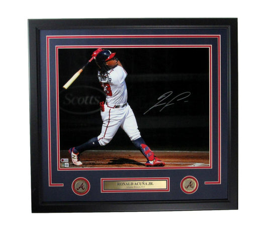 Ronald Acuna Jr. Atlanta Braves Signed/Auto 16x20 Photo Framed Beckett 164989