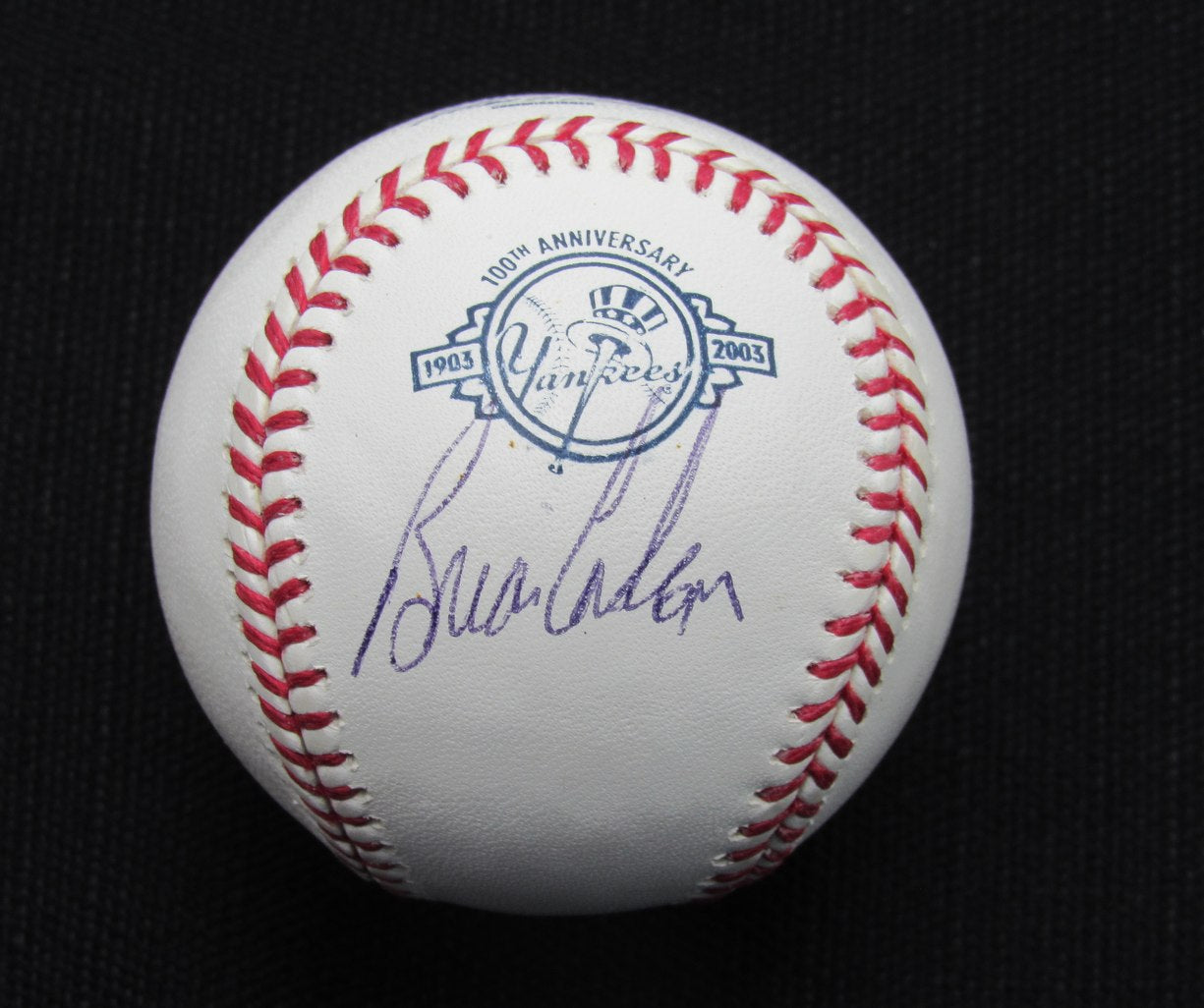 Brian Cashman Signed/Auto Yankees 100th OML Baseball JSA Inscr 187153