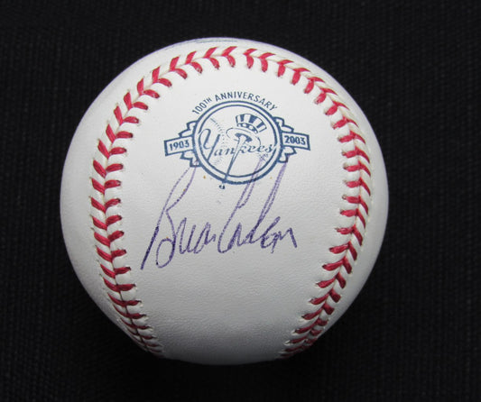 Brian Cashman Signed/Auto Yankees 100th OML Baseball JSA Inscr 187153