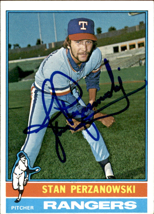 Stan Perzanowski Autographed 1976 TOPPS Card #388 Texas Rangers 183442