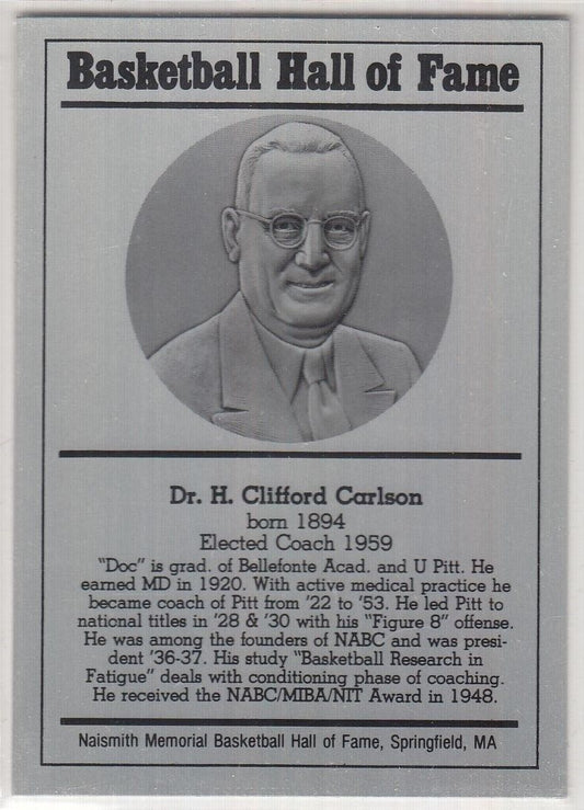 1986-2002 Basketball HOF Metallic DR. H. CLIFFORD CARLSON Series 12 128849