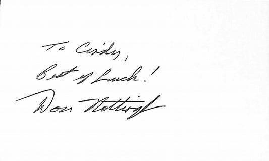 Don Nottingham Miami Dolphins Signed/Auto 3x5 Index Card  189520