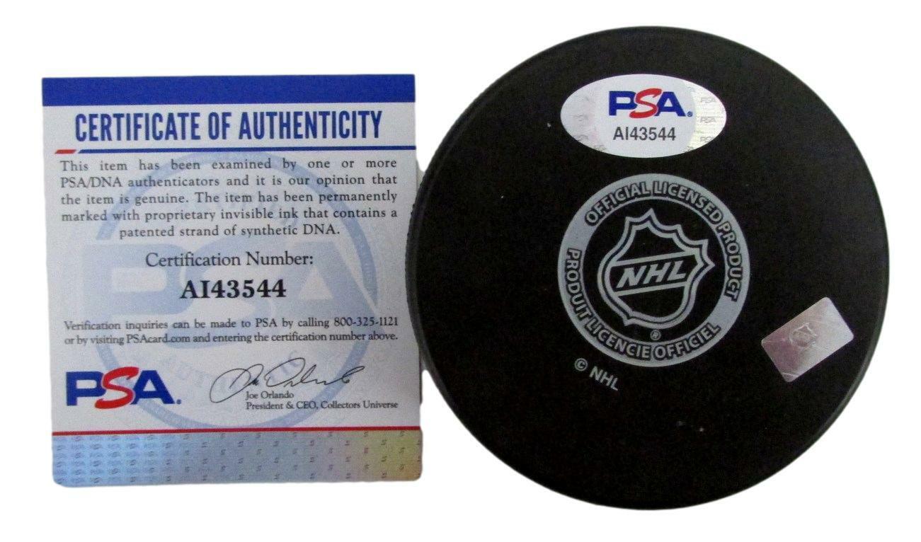 Brian Leetch HOF Signed/Autographed New York Rangers Hockey Puck PSA/DNA 158611