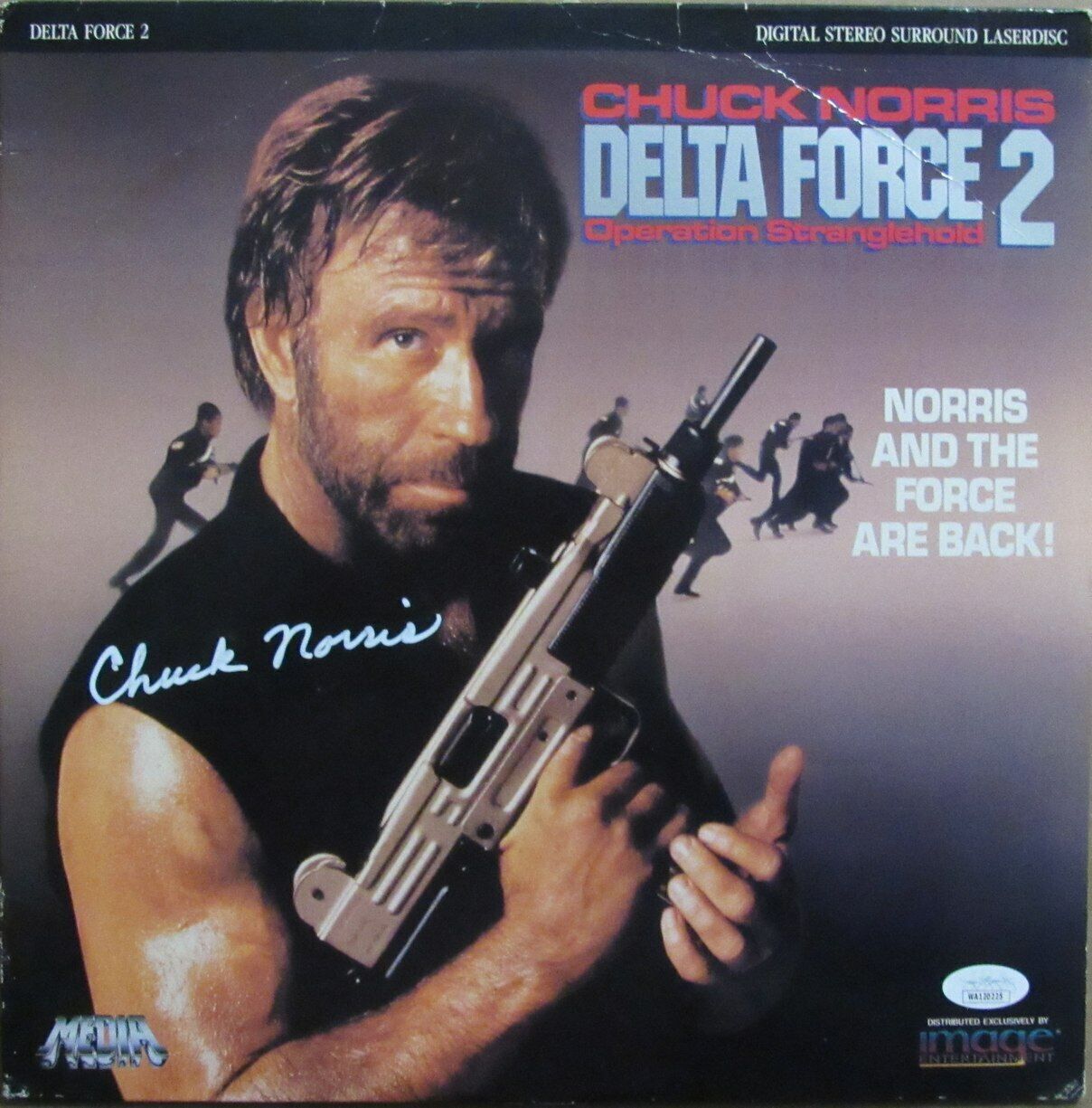 Chuck Norris Autographed Laser Disk "Delta Force 2" Movie JSA