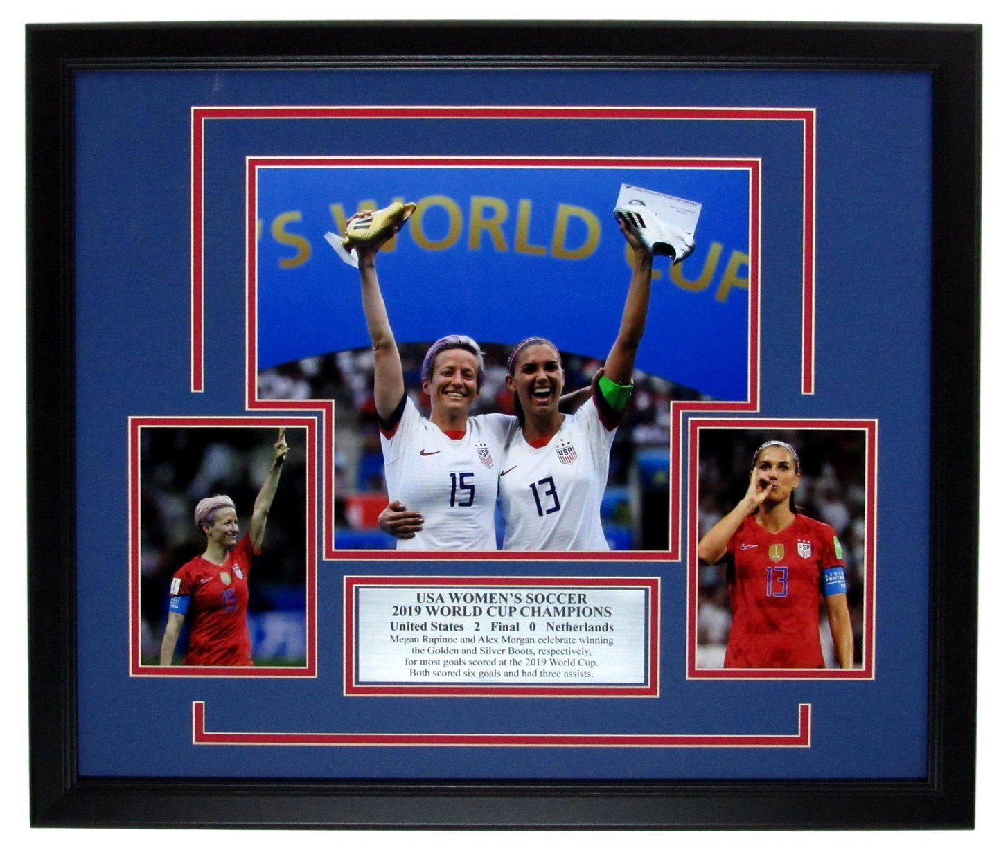 Morgan/Rapinoe 2019 USA Women's Soccer Unsigned Photo Collage Framed