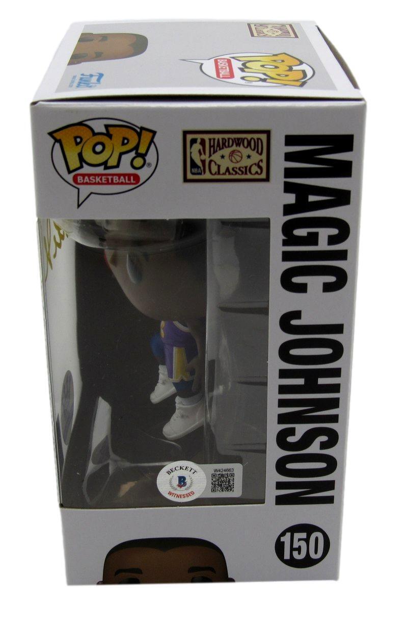 Magic Johnson Autographed Funko Pop! #150 Figurine Lakers Beckett 180031