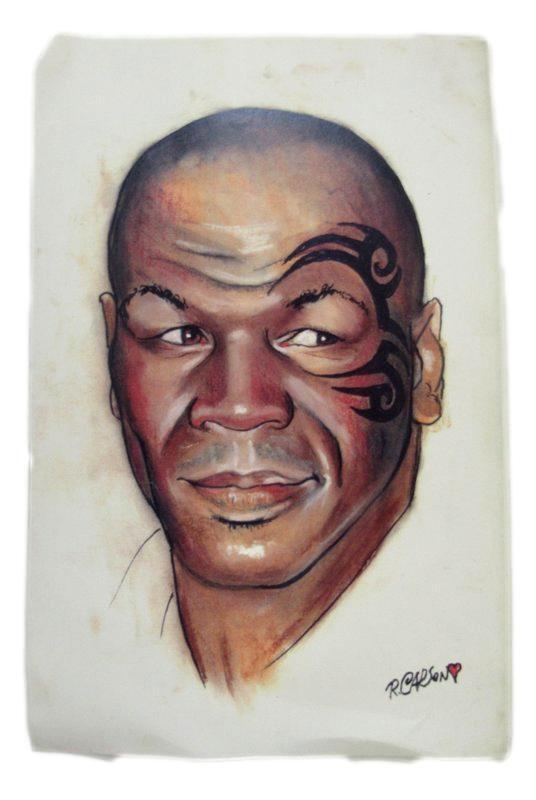 Mike Tyson Boxer Color 11x17 portrait Painting by R. Carson