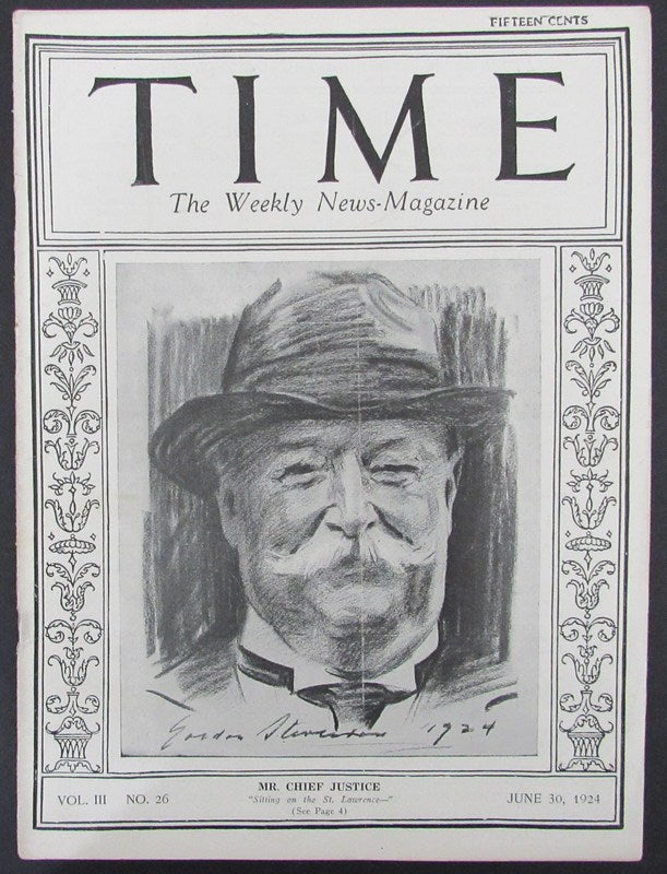 Time Magazine Vol III No 26 June 30, 1924 William Hoeard Taft 183265