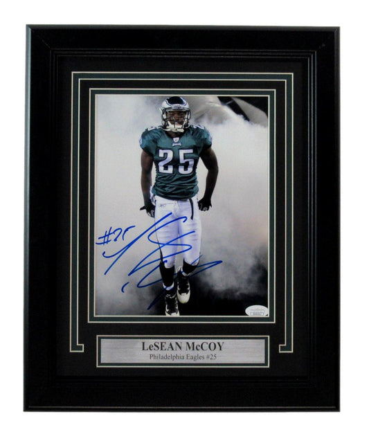 LeSean McCoy Signed 8x10 Photo Philadelphia Eagles Framed JSA 185686