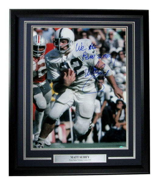 Matt Suhey Penn State PSU Signed/Inscribed 16x20 Photo Framed Beckett 165725