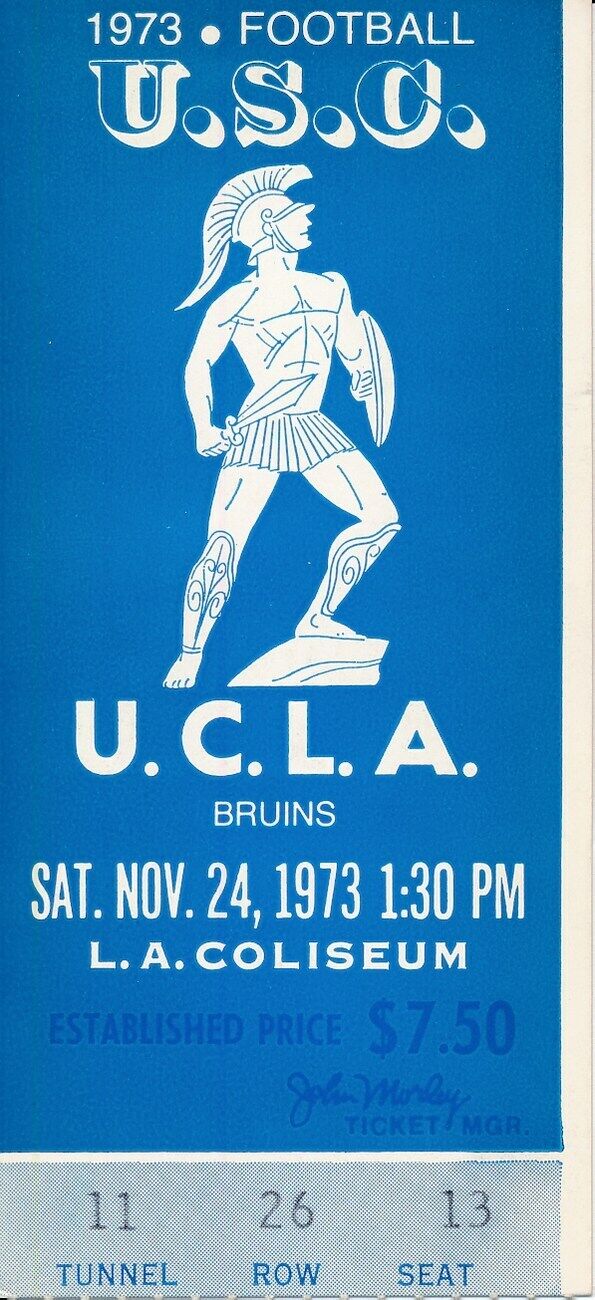 1973 USC Trojans vs. UCLA Football Game Ticket Stub 148539