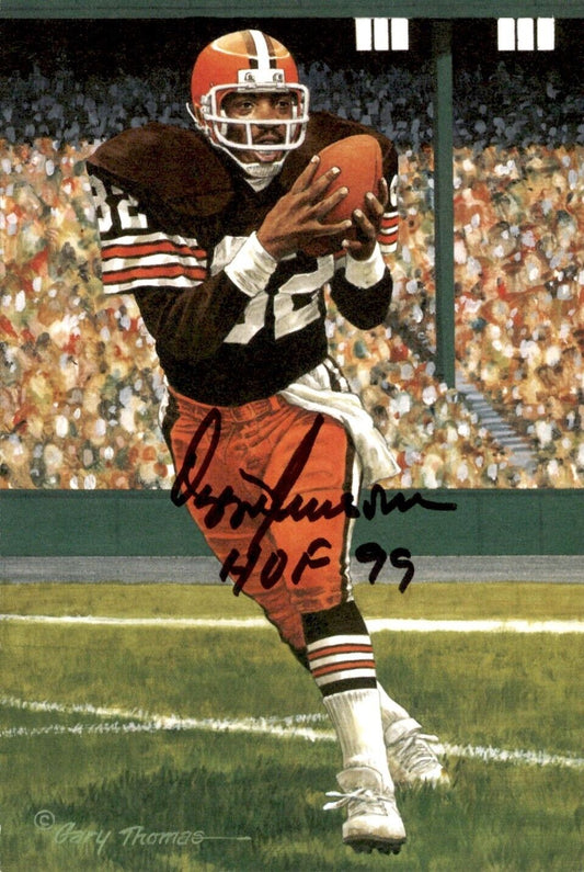 Ozzie Newsome HOF Autographed/Inscribed Goal Line Art GLAC Postcard Browns JSA