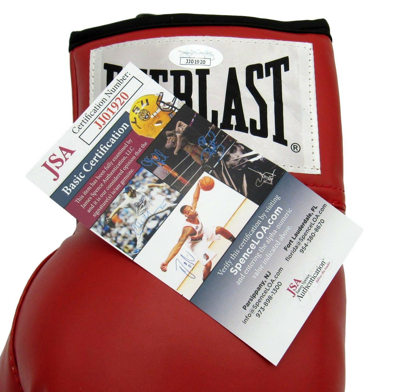 Tom Boom Boom Johnson Boxing Signed Everlast Red Left Boxing Glove JSA 154762