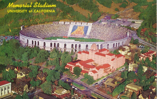 Vintage Football Themed Post Card of Memorial Stadium University of CA 148997