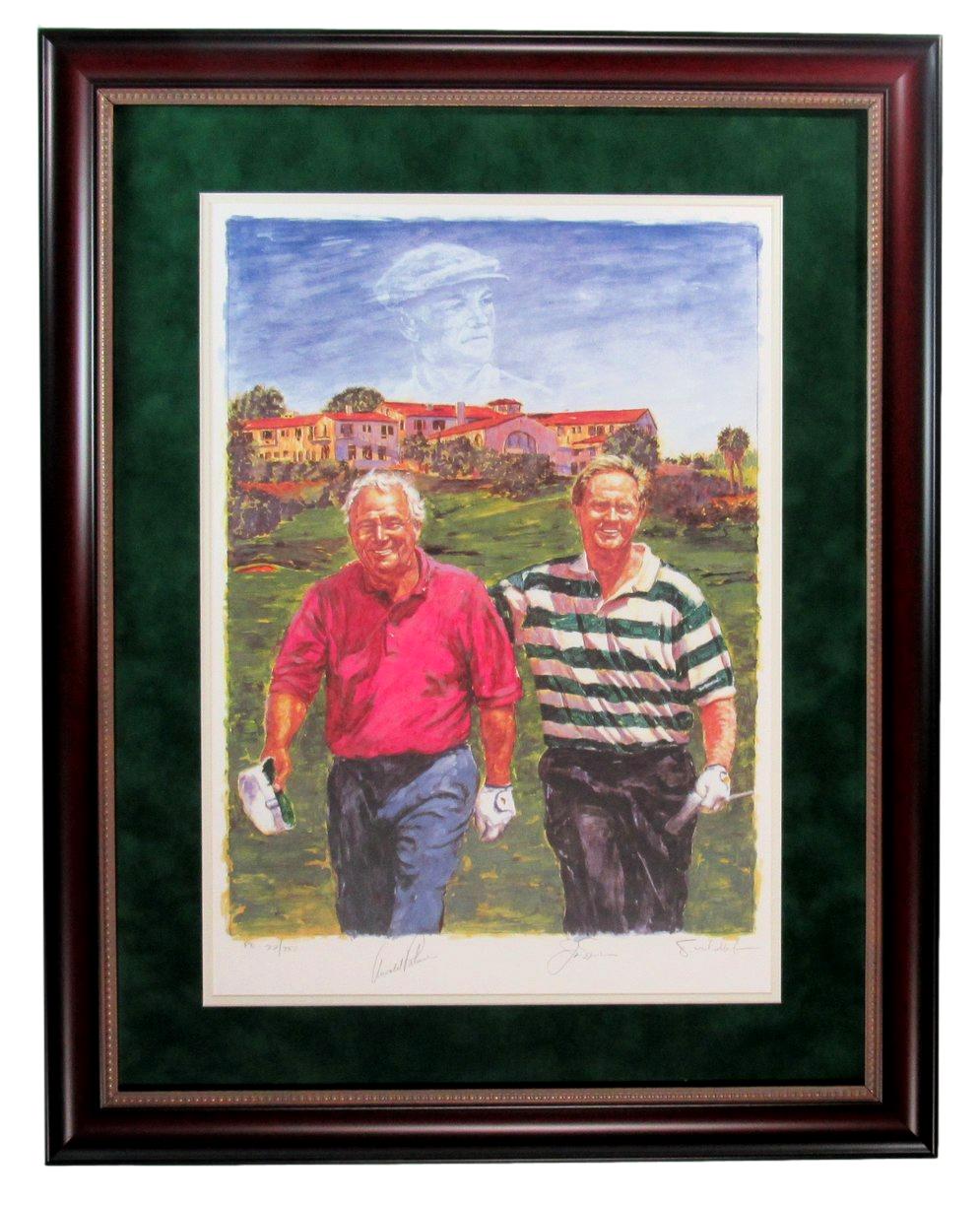 Arnold Palmer/Jack Nicklaus Dual-Signed 18x24 Lithograph Framed 190799