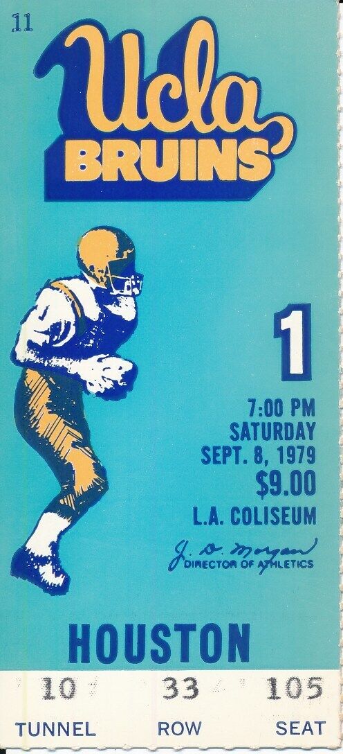 1979 UCLA Bruins vs. University of Houston Football Game Ticket Stub 148595